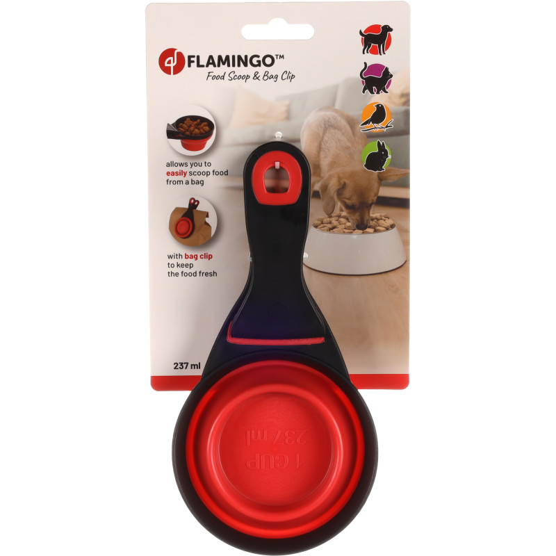 Pelle à Nourriture Animaux Avec Clip - 2 PCS, 1 Tasse - Mesure Aliments Secs/Liquides Chats Chiens