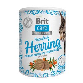 Brit Care Cat Snack Superfruits au Hareng pour Chat Stérilisé 100g