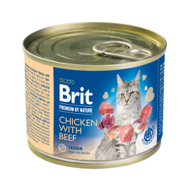 Pâtée pour Chat Brit Premium By Nature Poulet et Boeuf 200g
