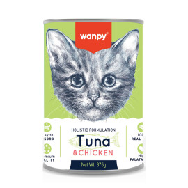 Wanpy Pudding au Poulet et Thon pour Chaton 375g