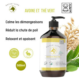 Natur'luxe Shampoing pour Chien et Chat à l'Avoine et au Thé Vert 500ml