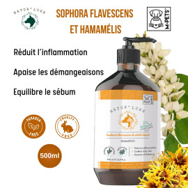 Natur'luxe Shampoing pour Chien et Chat au Sophora Flavescens et Hamamélis 500ml
