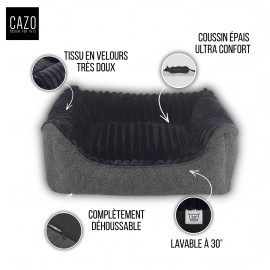 Panier de Couchage Pablo Fourrure - Gris 75*60 cm