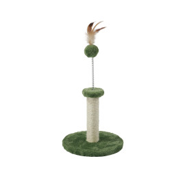 My First : poteau griffoir avec ressort et plumes - Vert