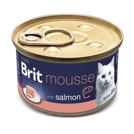 Mousse pour chat Brit premium by nature saumon 85g
