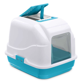 Maison de toilette EASY CAT Bleu et Blanc 50x40xH40cm