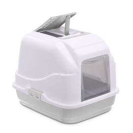 Maison de toilette EASY CAT Gris et Blanc 50x40xH40cm
