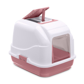 Maison de toilette EASY CAT Rose et Blanc 50x40xH40cm