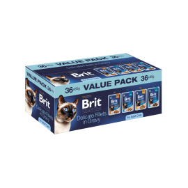 Brit Premium by Nature  Pack Pochons Filets pour Chat Adulte 36 pcs*8