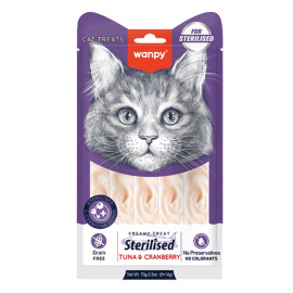 Wanpy Crème Pour Chat Stérilisé Thon et Cranberries (5*14g)